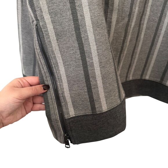 ONS CLOTHING Striped Side Zip Crewneck Sweatshirt Large - Picture 3 of 5